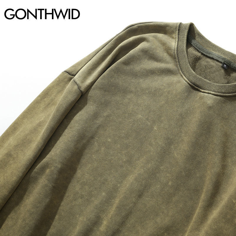 GONTHWID Distressed Pullover Hoodies Sweatshirts Men Hip Hop Casual Streetwear Hoodie Hipster Sweatshirt Tops Green Black 201020