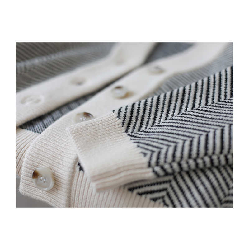 WYWM Fall Striped Knitted Cardigans Sweater Women Vintage Korean Chic Long Sleeve Coat Fashion Streetwear Loose Female Tops 211018