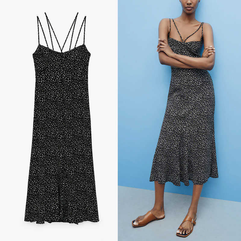 Za Black Floral Print Summer Dress Women Sleeveless Thin Straps Backless Sexy Midi Dresses Woman Back Zip Vintage Dress 210602
Za Black Floral Print Summer Dress Women Sleeveless Thin Straps Backless Sexy Midi Dresses Woman Back Zip Vintage Dress 210602
