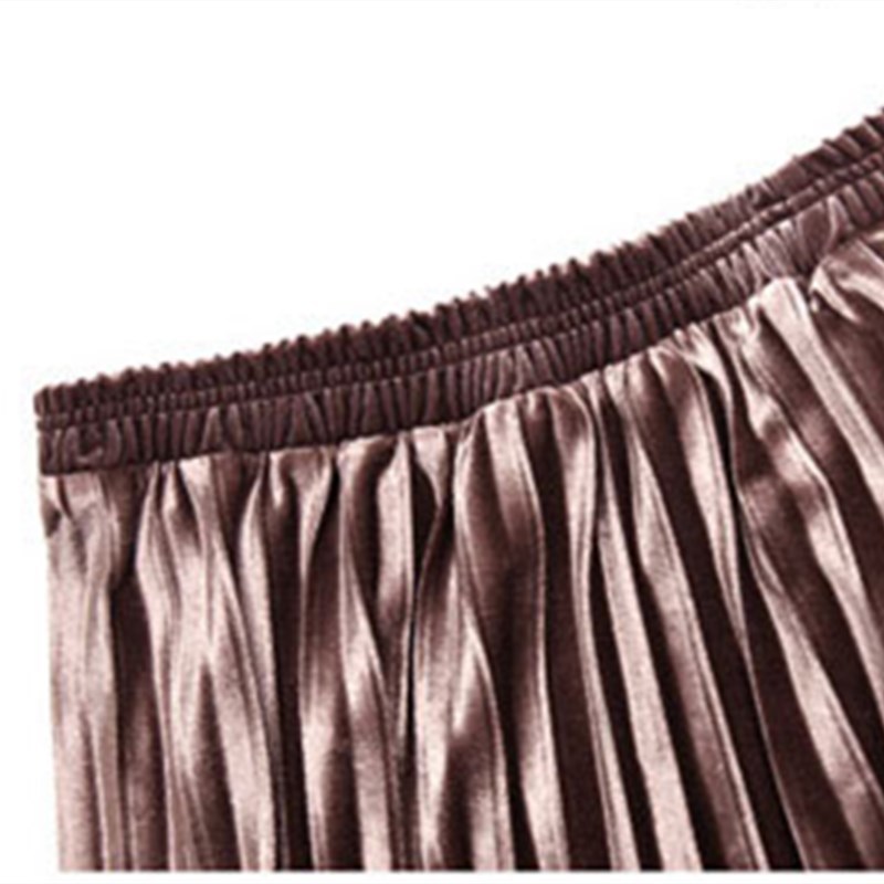 Pleated Skirt Women Autumn Long Vintage Gray Korean Maxi High Waist Casual Winter Black Party School Girl Velvet Skirt 210306