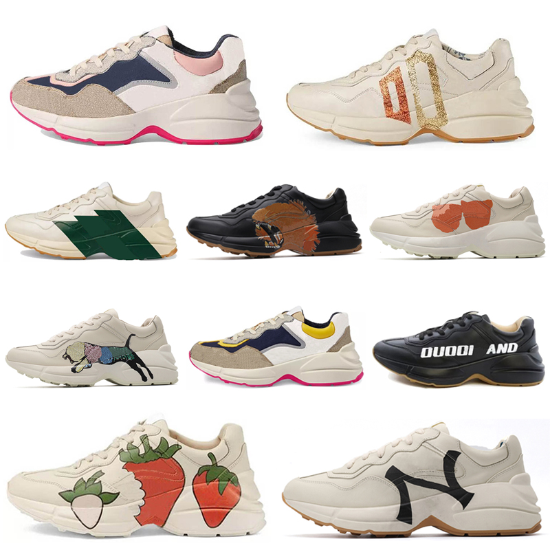 Rhyton Vintage Leather Sneakers Mens Designer shoes Womens Casual Shoes Classic White Leather Thick Sole Vintage Trainer Dad Shoes 98kh#0544, 11
Rhyton Vintage Leather Sneakers Mens Designer shoes Womens Casual Shoes Classic White Leather Thick Sole Vintage Trainer Dad Shoes 98kh#0544, 11