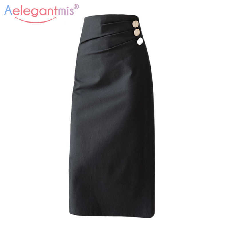 Aelegantmis Korean office lady Bodycon Skirt Women Casual High Waist Female Vintage Solid Black Mid Calf Chic OL 210607
Aelegantmis Korean office lady Bodycon Skirt Women Casual High Waist Female Vintage Solid Black Mid Calf Chic OL 210607