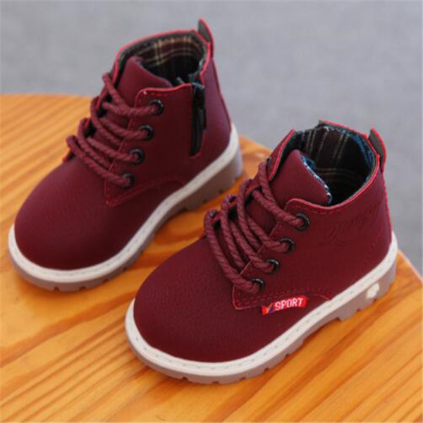 Autumn Winter kids Girls Boys Martin Boots Children Sports Shoes Zipper Nubuck Leather Toddle Baby Shoes Fashion Boot