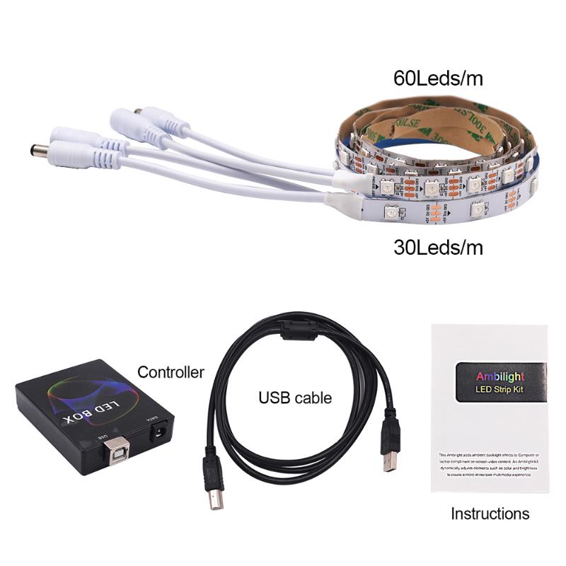 5V DIY TV USB LED Strip Ambient Controller HDTV Computer Monitor Backlight PC Dream Screen Light Box for Addressable LED Strip