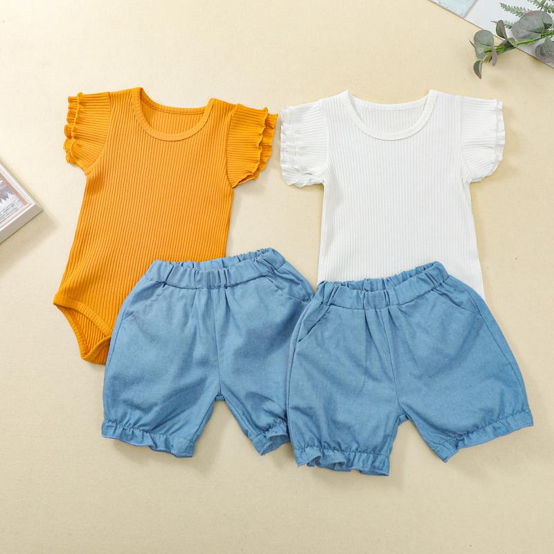 Clothing Sets Kids Suit Set, Summer Solid Color Round Neck Short Sleeve Romper+ Pants For Girls Boys, White/Yellow, 0-24 Months
Clothing Sets Kids Suit Set, Summer Solid Color Round Neck Short Sleeve Romper+ Pants For Girls Boys, White/Yellow, 0-24 Months