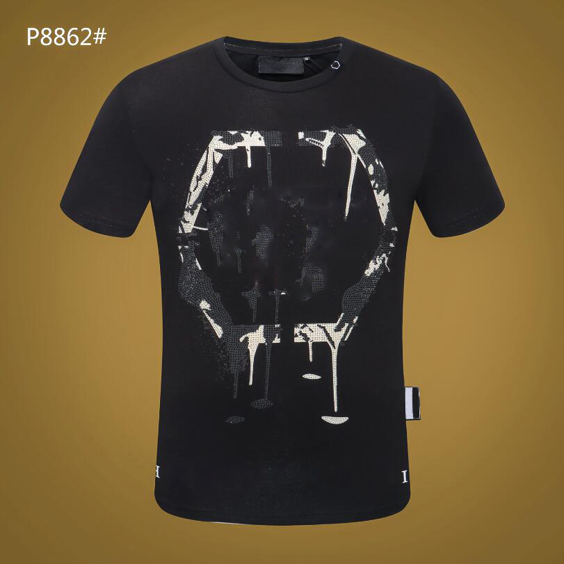 PP Men's T-shirt Summer rhinestone Short Sleeve Round Neck shirt tee Skulls Print Tops Streetwear M-xxxL 8862, White;black
PP Men's T-shirt Summer rhinestone Short Sleeve Round Neck shirt tee Skulls Print Tops Streetwear M-xxxL 8862, White;black