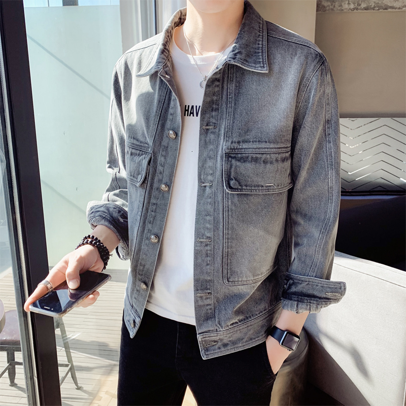 New Primavera Nova e Bolso Decorao Jeans Jaquetas Roupas Masculinas 2021 Moda Turn Down Collar Fino Ajuste Denim Casacos Casuais Streetwear, Gray
New Primavera Nova e Bolso Decorao Jeans Jaquetas Roupas Masculinas 2021 Moda Turn Down Collar Fino Ajuste Denim Casacos Casuais Streetwear, Gray
