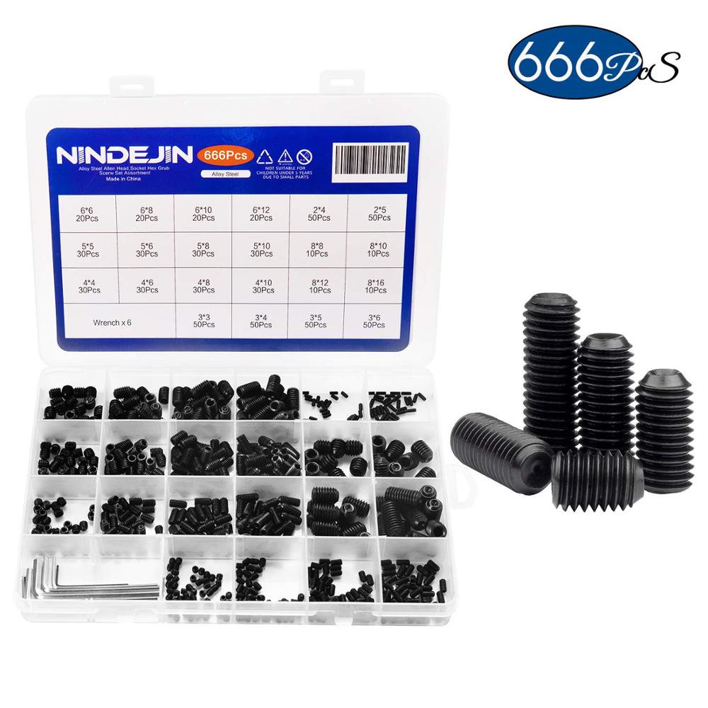 NINDEJIN Nail M2-M8 666pcs Cup Point Grub Set Screw Hex Socket Hexagon Headless Grade 12.9 Carbon Steel Set Screws
NINDEJIN Nail M2-M8 666pcs Cup Point Grub Set Screw Hex Socket Hexagon Headless Grade 12.9 Carbon Steel Set Screws