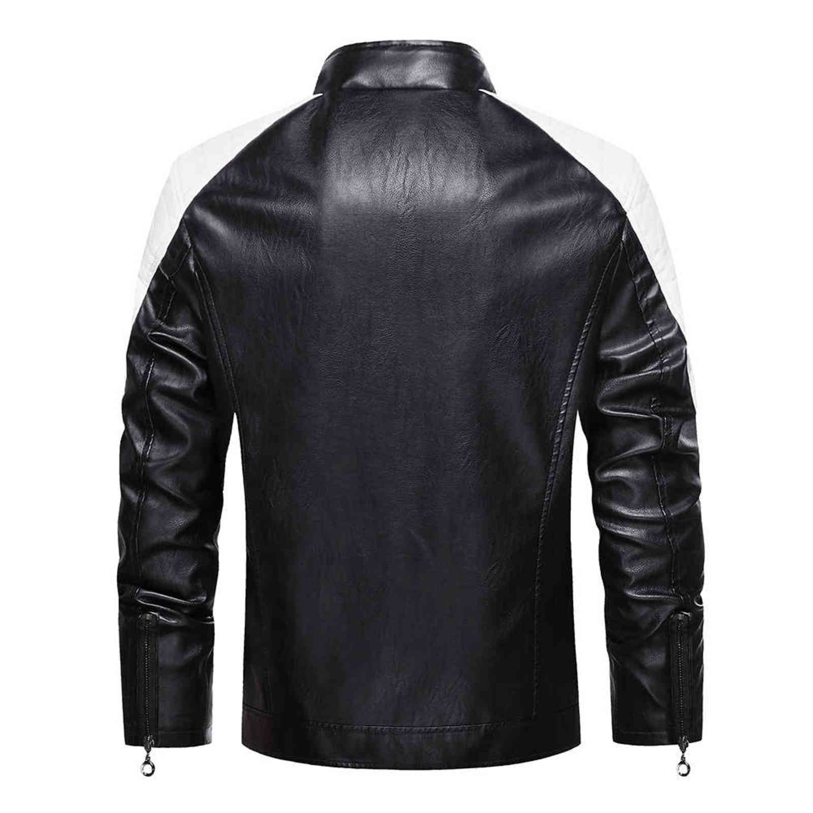 Spring Men 's Vintage Leather Jackets Fleece Outwear Casual Motorcycle Pu Jacket Biker Leather Windbreaker 4XL 211111