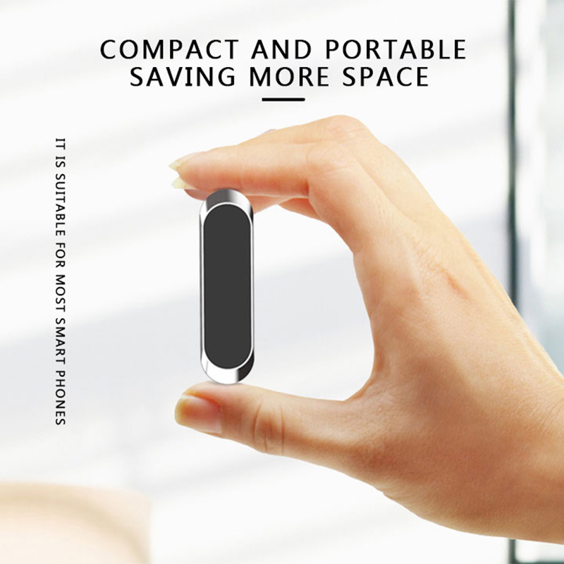 F6 Mini Strip Shape Portable Magnetic Cars Phone Holder Simple Stand Metal Strong Magnet Suction GPS Car Mounts for All Smartphones