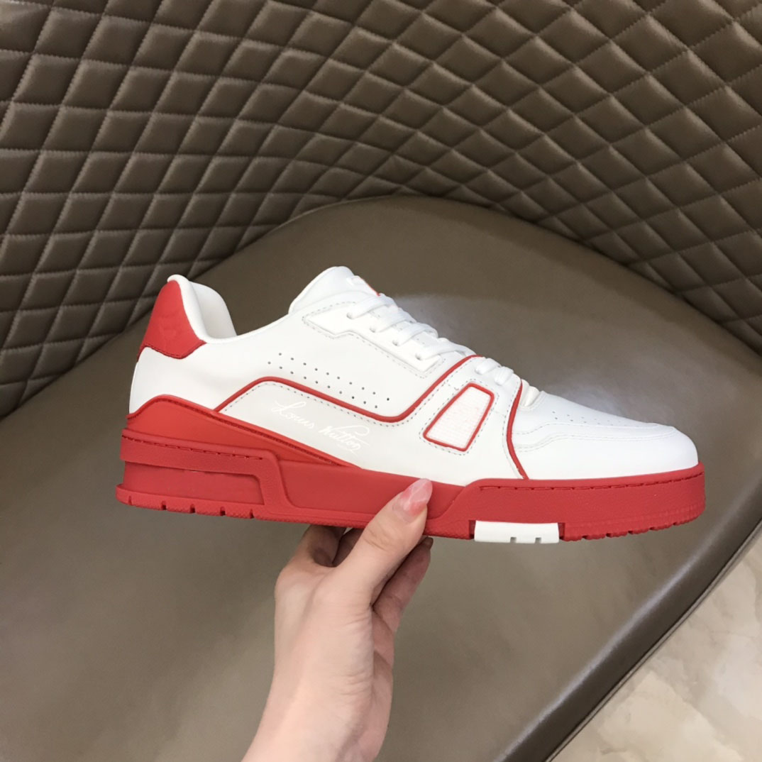 Newest Luxurys Designer Outdoor Small White Shoes Trainer Sneaker Monochrome Version Grained Calf leather basketball Rubbers sole Classical, White;red
Newest Luxurys Designer Outdoor Small White Shoes Trainer Sneaker Monochrome Version Grained Calf leather basketball Rubbers sole Classical, White;red