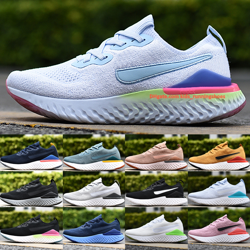 Classic Epic Reacts Knit 2 Running Shoes High Quality Men Women Sneakers Platinum Tint Black Pink Blast Light Blue Sports Trainers от DHgate WW