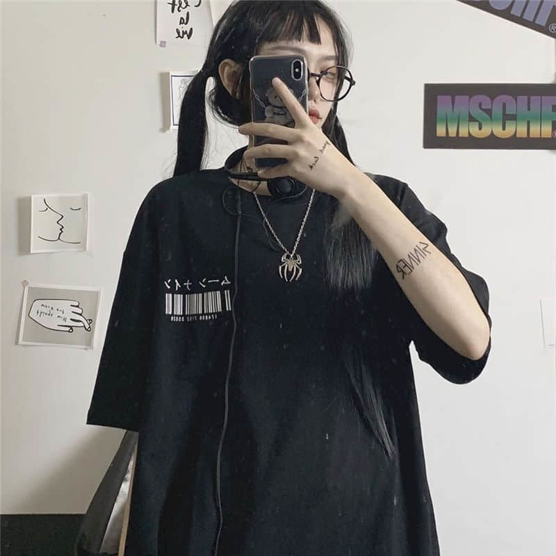 Short T Shirt Women Tshirt New Butterfly Short-sleeved T-shirt Students Korean Bf Windclothes Trend Punk Goth Clothes Y2k Top 210306