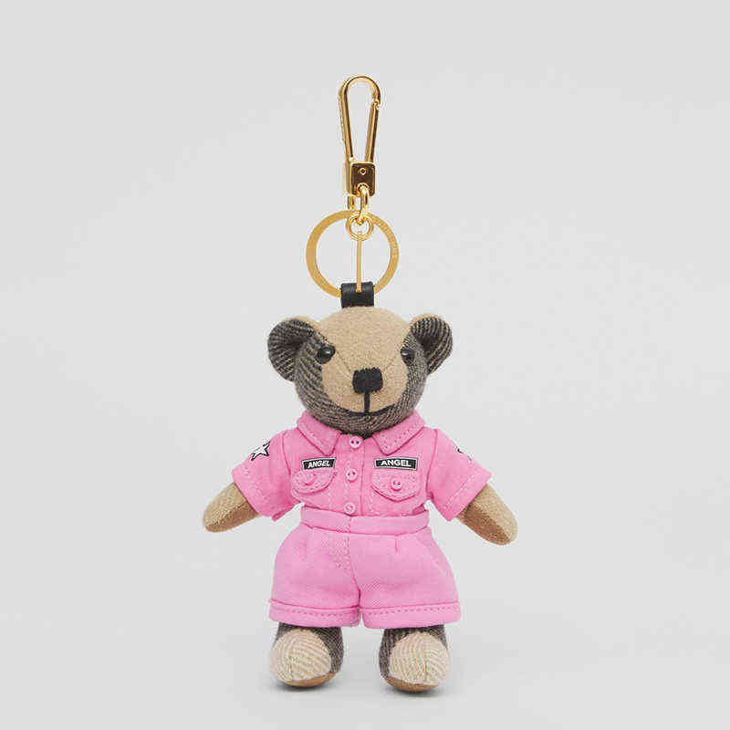 Kawaii Bag Charm Chain Vintage Cartoon Bear Toy Doll Car Ornaments for Best Friend Gift Keyring Women Accessories 2020 H1126