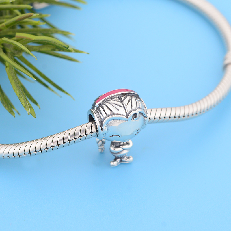 Fit Original Brand Charm Bracelet 100% 925 Silver Little Boy Head Scarf Girl Swingable Pigtail Bead Kid Women Summer Family Berloque DIY