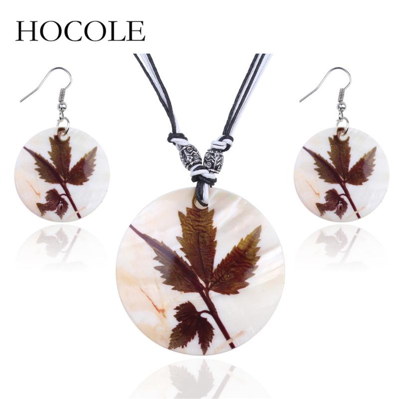 Earrings & Necklace HOCOLE Ethnic Design Jewelry Sets For Women Leaves Pattern Shell Pendant And Dangle Costume, As pic
Earrings & Necklace HOCOLE Ethnic Design Jewelry Sets For Women Leaves Pattern Shell Pendant And Dangle Costume, As pic