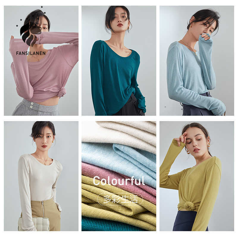 FANSILANEN Multicolor long sleeve casual t-shirt Women spring solid elegant top tee Female basic office lady oversized t shirt 210607, Yellow
FANSILANEN Multicolor long sleeve casual t-shirt Women spring solid elegant top tee Female basic office lady oversized t shirt 210607, Yellow