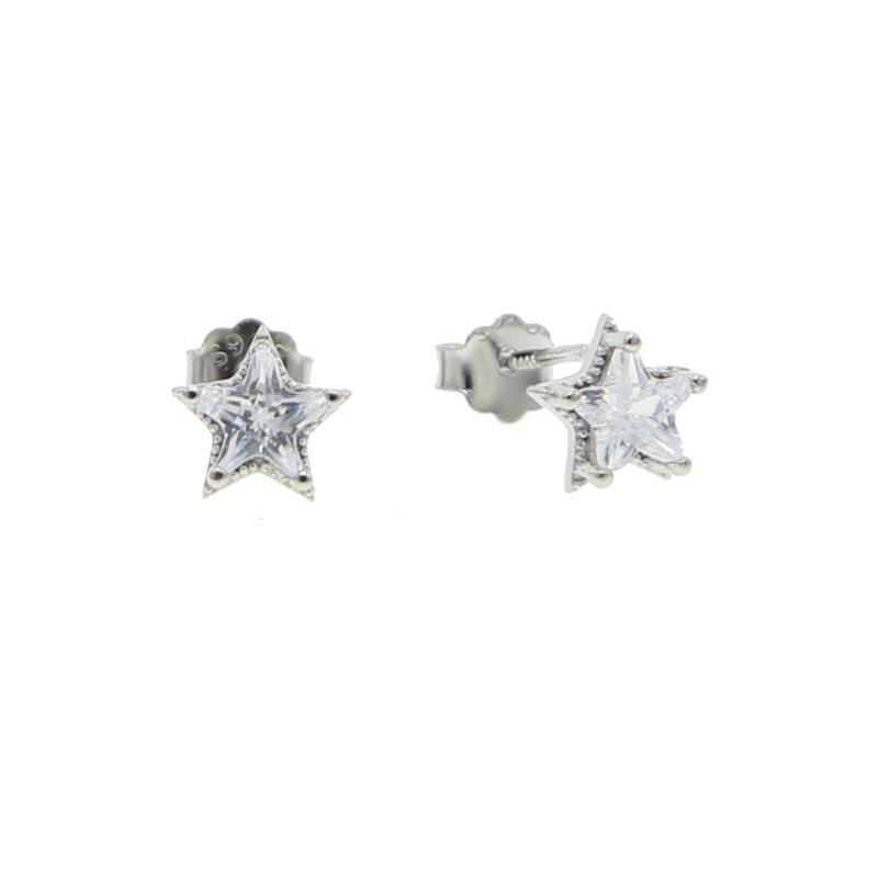 Stud 925 Sterling Silver Pave Single Gem Zirconia Five-pointed Star Earrings Women Simple Fashion Wedding Jewelry Accessories, Golden;silver
Stud 925 Sterling Silver Pave Single Gem Zirconia Five-pointed Star Earrings Women Simple Fashion Wedding Jewelry Accessories, Golden;silver