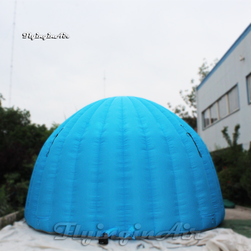 Outdoor Advertising Inflatable Dome Tent 6m/8m/10m Blue Igloo Air Blow Up Yurt For Wedding And Party Events