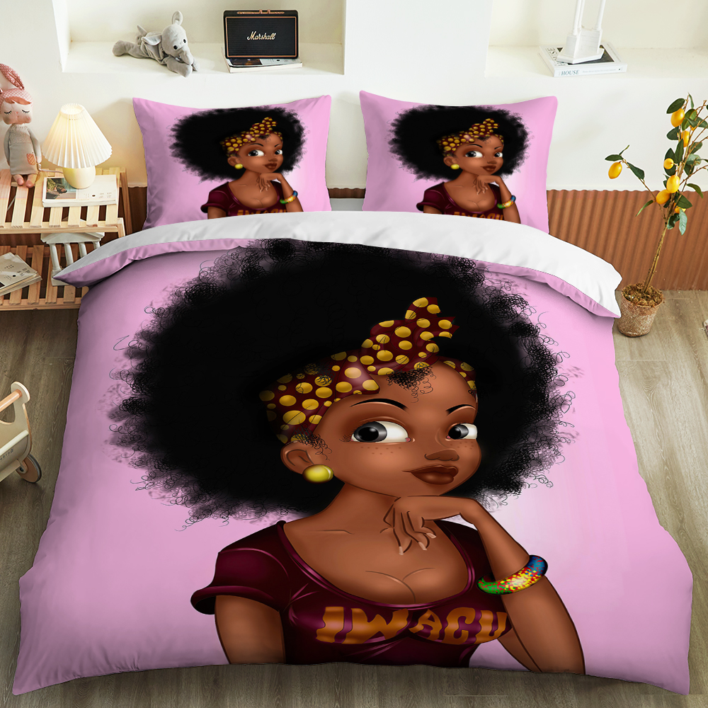 Bedding Sets African American Black Girl king Full size Set Magic Duvet Cover Polyester Comforter Gift For Women Girls no.9
Bedding Sets African American Black Girl king Full size Set Magic Duvet Cover Polyester Comforter Gift For Women Girls no.9