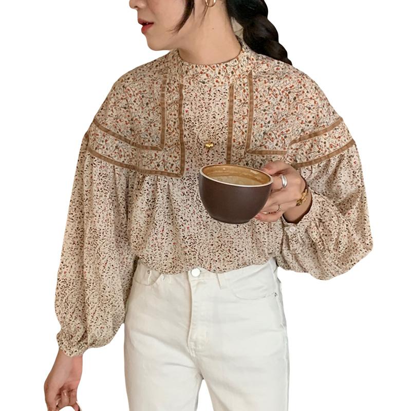 Women's Blouses & Shirts Vintage Floral Stand Collar Patchwork Contrast Color Loose Chiffon Lantern Sleeve Women Spring Summer LJ3098, Black
Women's Blouses & Shirts Vintage Floral Stand Collar Patchwork Contrast Color Loose Chiffon Lantern Sleeve Women Spring Summer LJ3098, Black