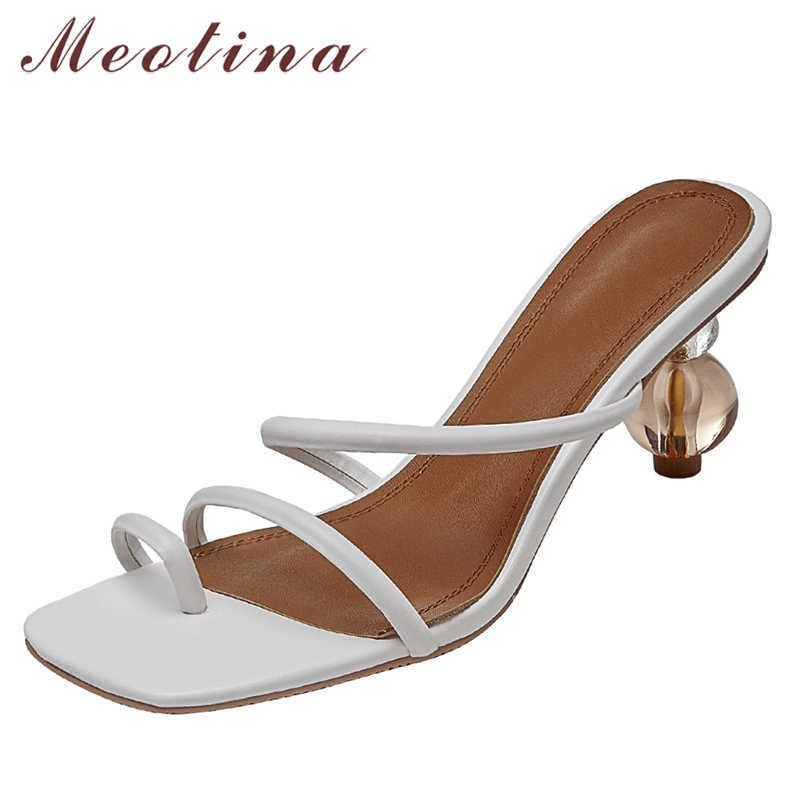 Meotina Slippers Shoes Women Narrow Band High Heel Sandals Square Toe Strange Style Ladies Footwear Summer White Fashion 34-43 210608
Meotina Slippers Shoes Women Narrow Band High Heel Sandals Square Toe Strange Style Ladies Footwear Summer White Fashion 34-43 210608