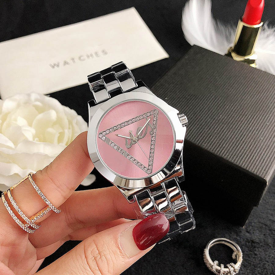 Fashion Brand women Girl crystal triangle style steel metal band quartz wrist watch GS37, Slivery;brown
Fashion Brand women Girl crystal triangle style steel metal band quartz wrist watch GS37, Slivery;brown