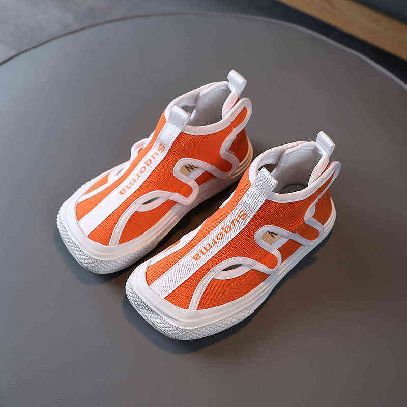 children autumn and spring canvas shoes high top girls fashion leopard shoes boys breathable lattice hollow sneakers G220308
