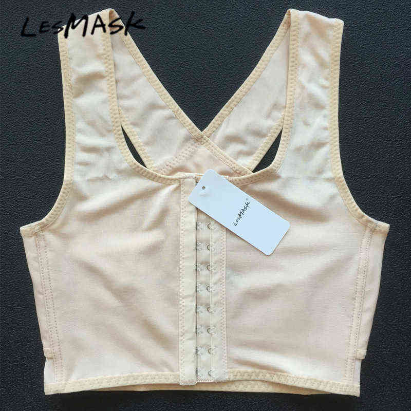 Ruoru Tomboy Chest Binder Les Lesbian Casual Breathable Binder Trans Tank Top Vest Tomboy Binder Bra Plus Size Buckle Short 211112