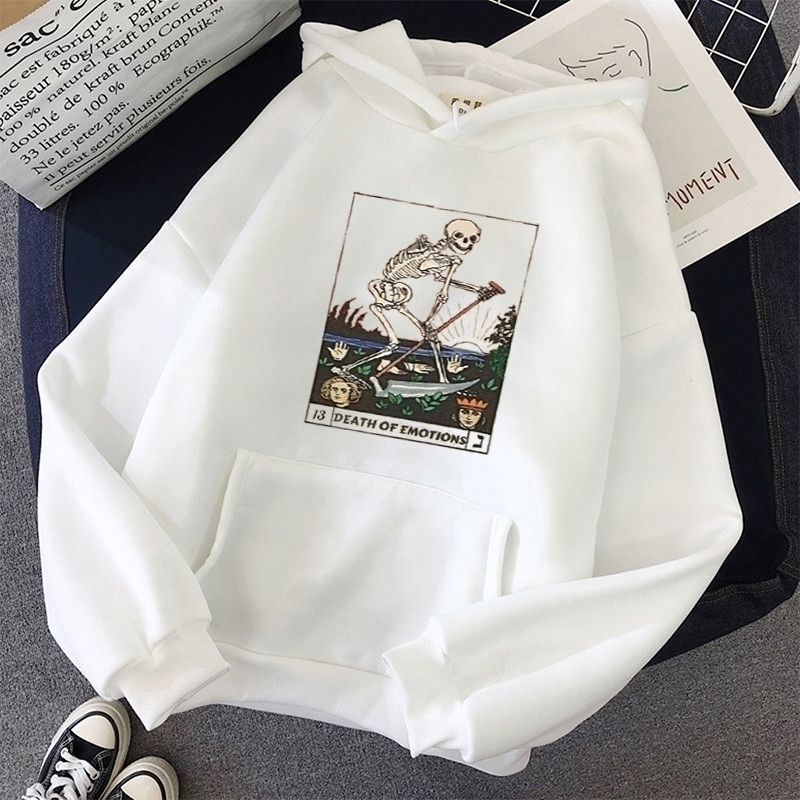 Print Anime Skull oversized Women Sweatshirt Kawaii Hoodies Hoody korean style Pullovers Female Full Sleeve top harajuku clothes 200924
