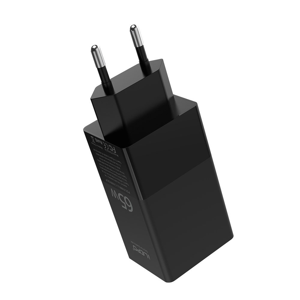 65W GaN PD Charger Quick Charging Port USB C Dual Ports with Fast QC30 Wall Adapter for Smart Phone Tablets