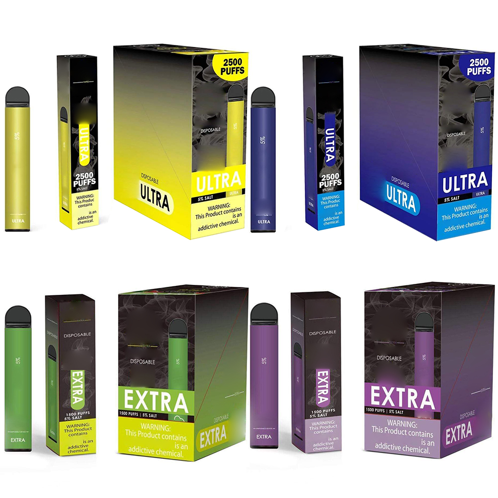 

Fumed Disposable E cigarettes Ultra 2500 Puffs Extra 1500 Puffs Vape Pen 8ml Cartridge Pre-Filled Pods 1000mAh Battery Starter Kit Vaporizers bang xxl puff infinity