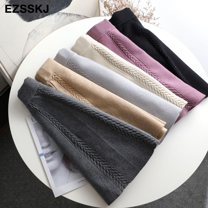 casual Aline mini sweater thick skirt female autumn winter sweater sun skirt women girl short sweaterskirt 210306