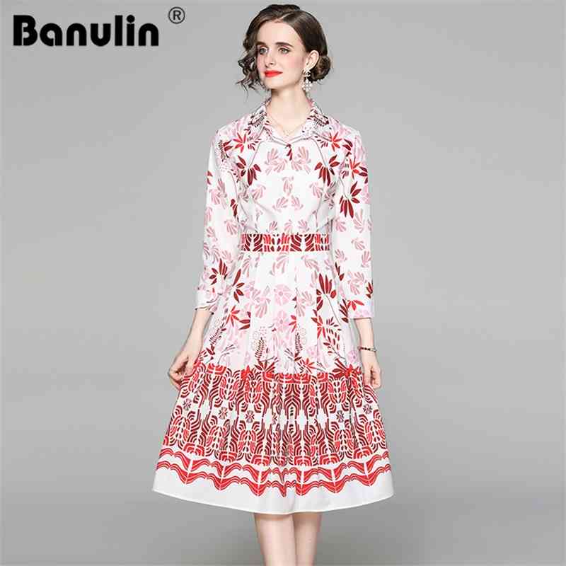 Banulin Spring est Runway Designer Shirt Dress Women's Long Sleeve Turn Down Collar Floral Printed Pleated Midi Dresses 210603, The picture color
Banulin Spring est Runway Designer Shirt Dress Women's Long Sleeve Turn Down Collar Floral Printed Pleated Midi Dresses 210603, The picture color