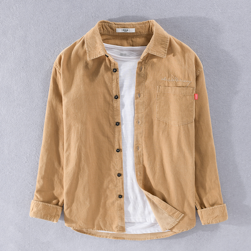 2021 New 100% Cotton Autumn Corduroy Fashion Casual Long-sleeved Shirts for Men Comfortable Trendy Shirt Mens Chemise Camisa A5qg, Khaki
2021 New 100% Cotton Autumn Corduroy Fashion Casual Long-sleeved Shirts for Men Comfortable Trendy Shirt Mens Chemise Camisa A5qg, Khaki