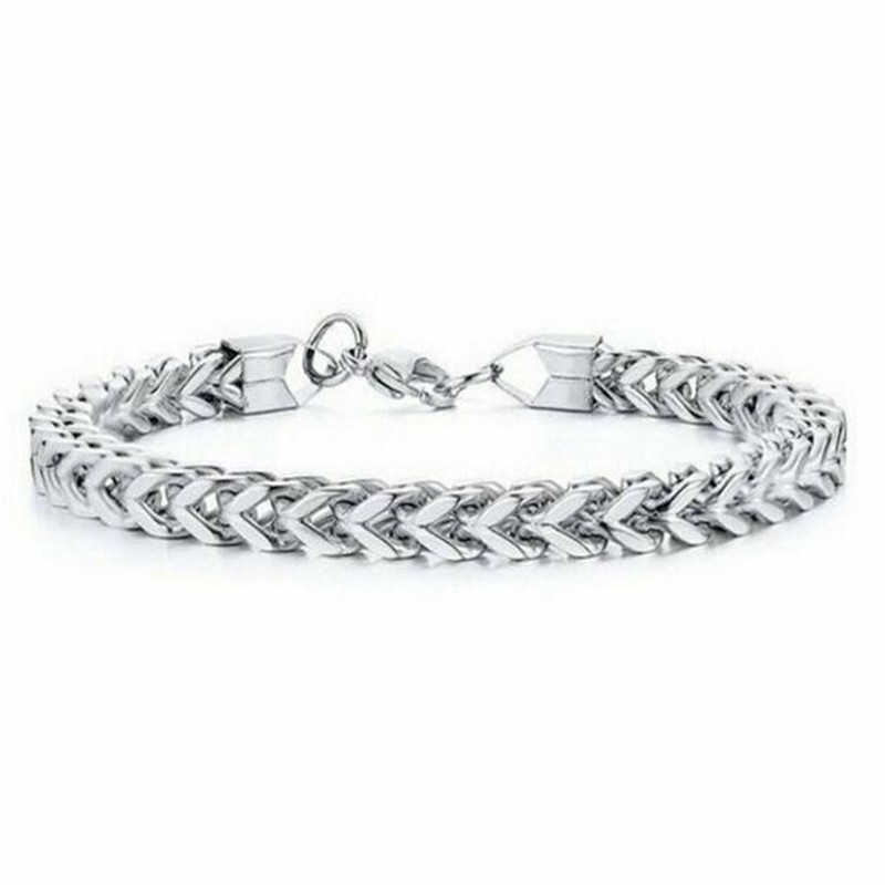 Fashion Men's Stainless Steel Bracelet Gold Black Silver Color Chain Bracelet Hip Hop Rock Sports Jewelry Q0719
Fashion Men's Stainless Steel Bracelet Gold Black Silver Color Chain Bracelet Hip Hop Rock Sports Jewelry Q0719