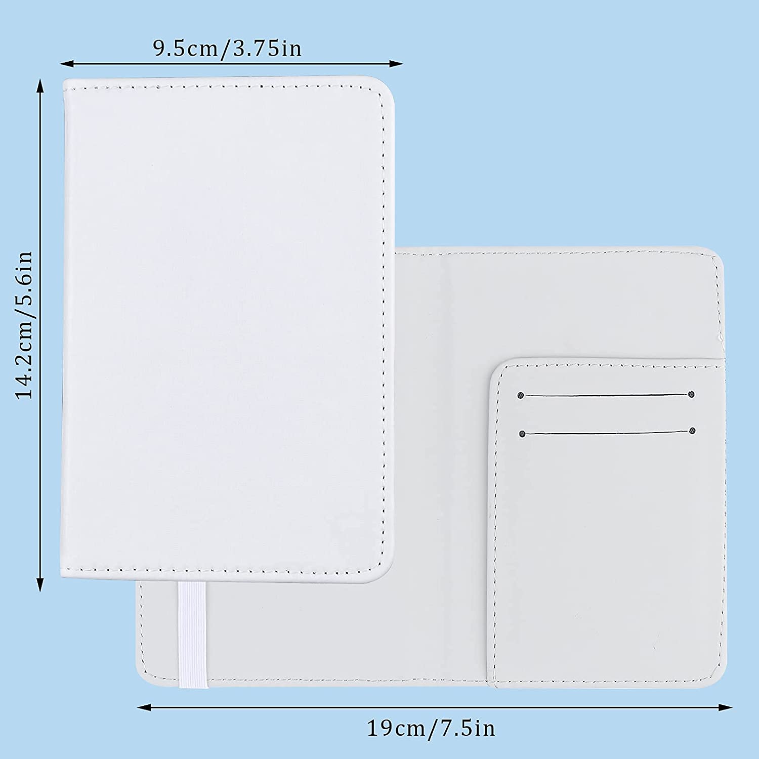 Sublimation Passport Holder blanks PU Leather Blank Thermal Transfer Business Cards clip Credit Card Boarding Passes wallet