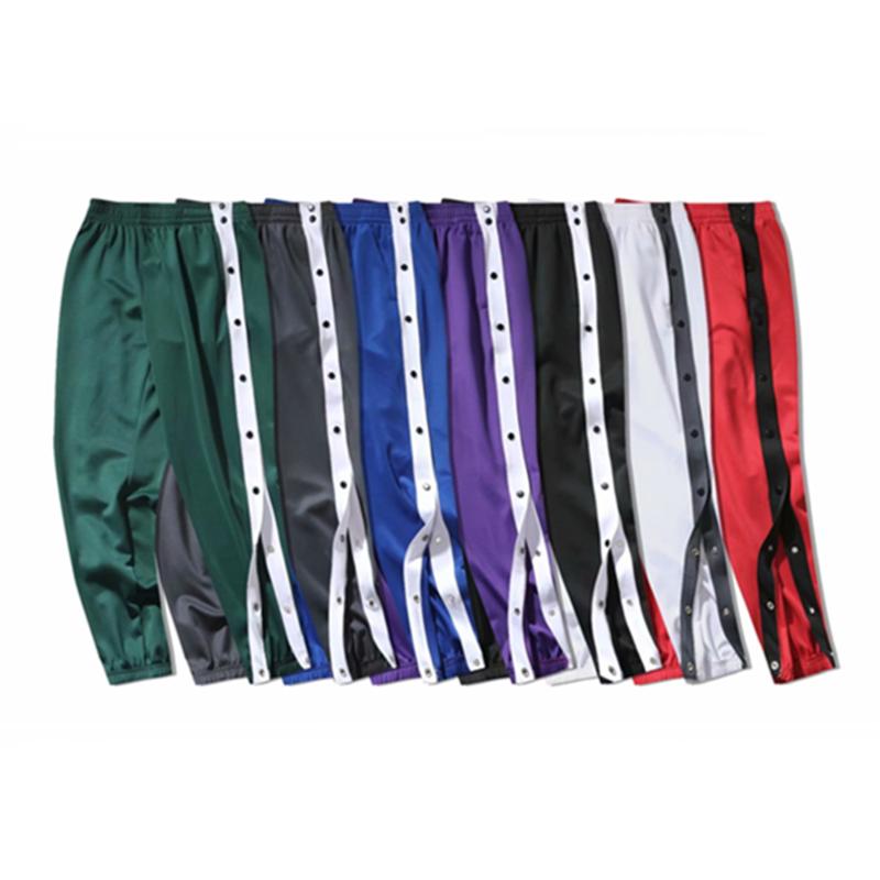 Running Pants Women & Men Button Double Side Opening Training Sports Jogging Fitness Baseball Basketball Court Trousers