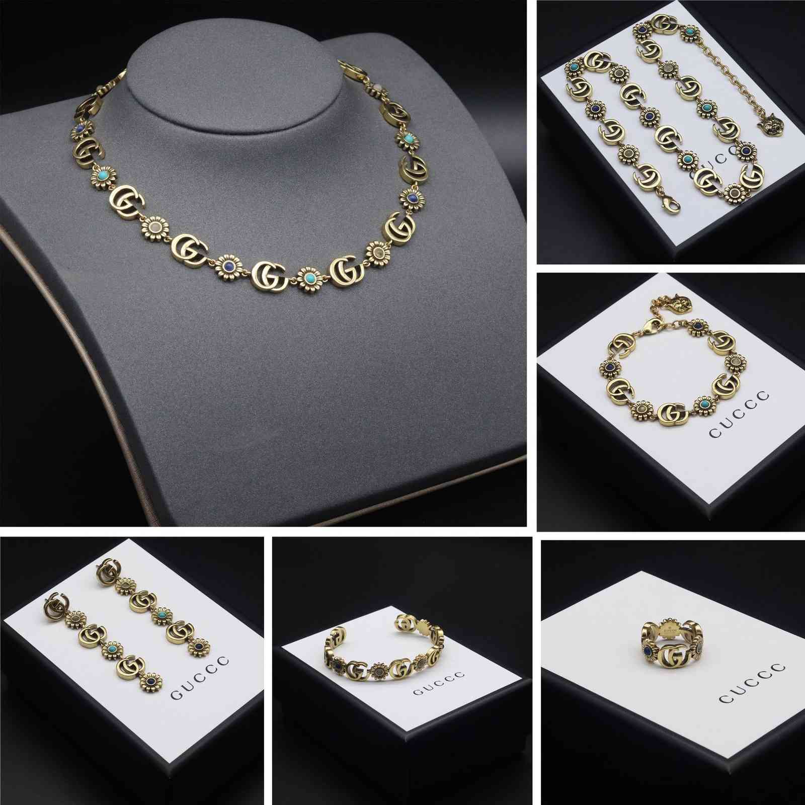gujia Little Necklace women's pair Daisy bracelet tassel letter Earrings, A set of original package gift box
gujia Little Necklace women's pair Daisy bracelet tassel letter Earrings, A set of original package gift box