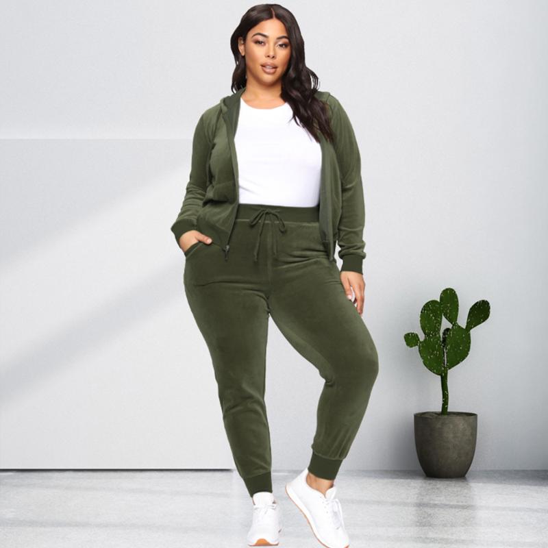 Plus Size Tracksuits ZJFZML ZZ Women Clothing Velvet Tracksuit Casual Hooded Long Sleeve Jackets And Drawstring Pant Drop Wholesale, Black
Plus Size Tracksuits ZJFZML ZZ Women Clothing Velvet Tracksuit Casual Hooded Long Sleeve Jackets And Drawstring Pant Drop Wholesale, Black