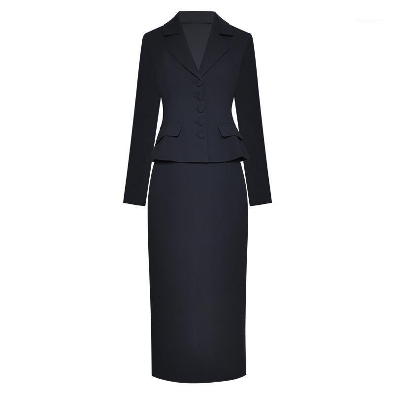 Women' Tracksuits Runway Fashion Spring Women Blazer And Pencil Skirt Suit Matching Set Office Lady Two Piece Outfits High Quality Twinset, Navy blue
Women' Tracksuits Runway Fashion Spring Women Blazer And Pencil Skirt Suit Matching Set Office Lady Two Piece Outfits High Quality Twinset, Navy blue
