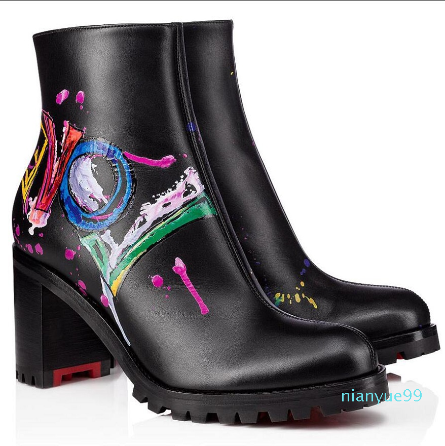 Popular Winter Leather Ankle Boots Women's Red Bottom Booties Lady Combat Booty Party Wedding
Popular Winter Leather Ankle Boots Women's Red Bottom Booties Lady Combat Booty Party Wedding