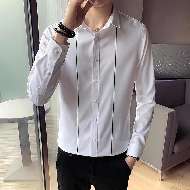 Spring and Autumn New Men Long Sleeve Striped Shirt White Black Male Top Fashion Slim Camisa S-XXXL
Spring and Autumn New Men Long Sleeve Striped Shirt White Black Male Top Fashion Slim Camisa S-XXXL