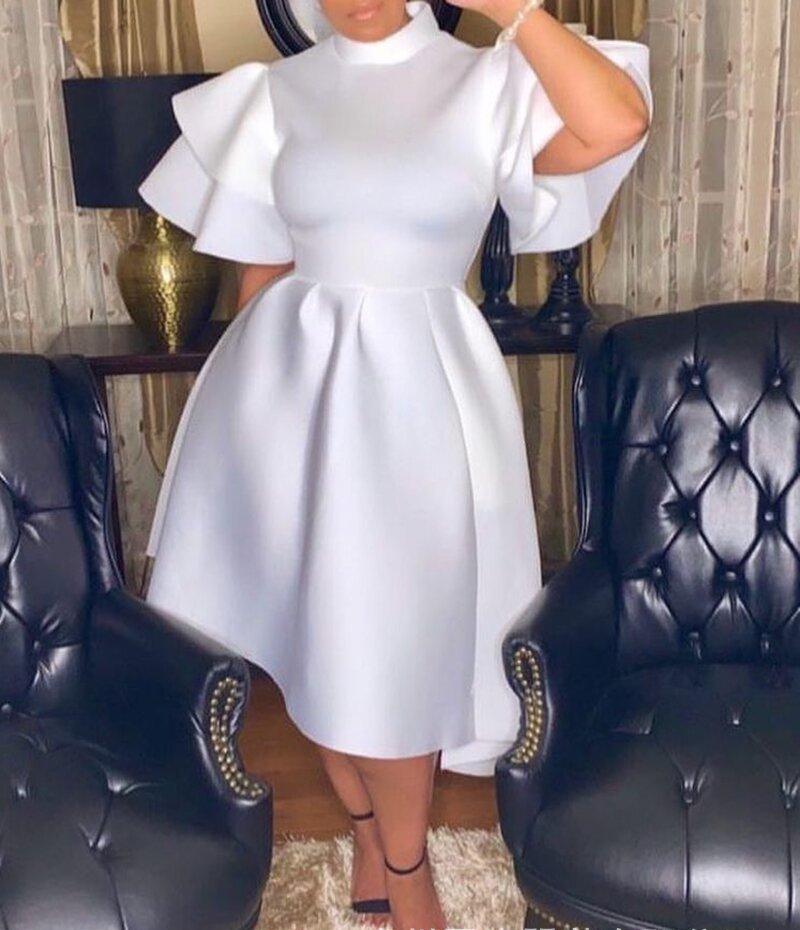 Plus Size Dresses Dress Women Summer 4XL 5XL Petal Sleeve Turtleneck Silm Bodycon Tunics Irregilar Ruffle White Prom Party
Plus Size Dresses Dress Women Summer 4XL 5XL Petal Sleeve Turtleneck Silm Bodycon Tunics Irregilar Ruffle White Prom Party