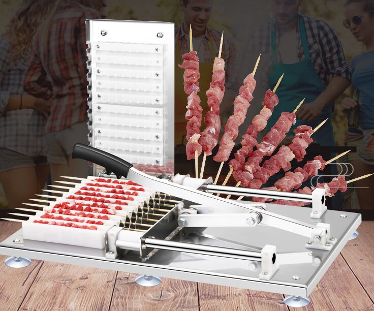 manual meat kebab bamboo skewer hine barbecue skewers maker bbq grill tool RRD7701 Free shipping