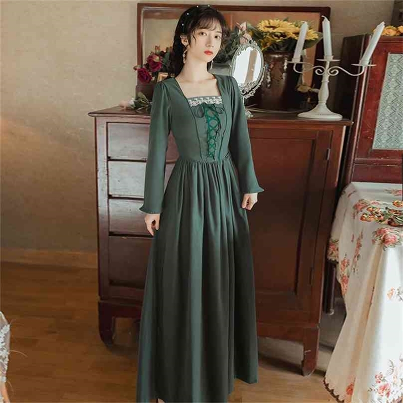 Spring Long Dress Women Full Sleeve Vintage es Fit and Flare Ankle-Length Bandage Vestidos Verano Green 210603, Blue
Spring Long Dress Women Full Sleeve Vintage es Fit and Flare Ankle-Length Bandage Vestidos Verano Green 210603, Blue