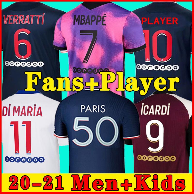 20 21 Thai Paris soccer jersey MBAPPE VERRATTI 2020 2021 MARQUINHOS KIMPEMBE DI MARIA KEAN football Jersey soccer tops men shirt