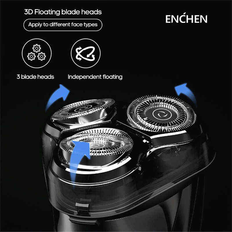 ENCHEN BlackStone Face Shaver For Men Rechargeable 3D Floating Electric Shaving Machine Beard Trimmer 220112