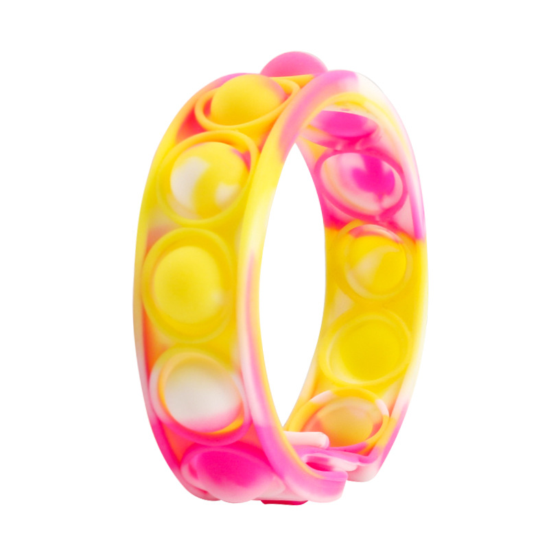 Pop Fidget Reliver Stress Toys Rainbow Bracelet Push Bubble Antistress Adult Children Sensory Toy To Relieve Autism Wristband US Fedex Free