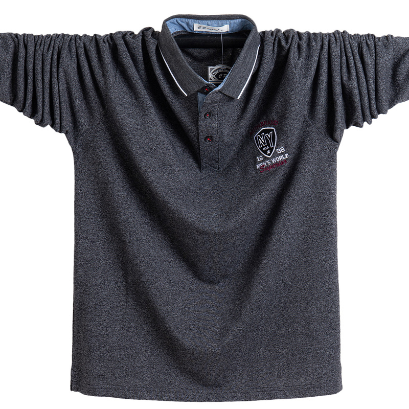 Men Polo Shirt Cotton Autumn Winter comfortable Slim fit Shirt Long Men Polo Shirts Leisure Shirts Male 5XL Plus Size 210308